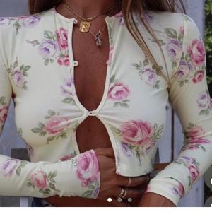 Heavy Manners “bby floral” first date cardigan